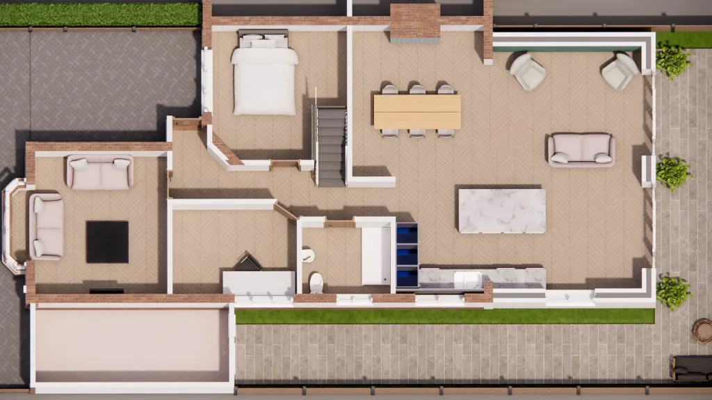 Basildon - Essex - Residential Extension - Plan view extension