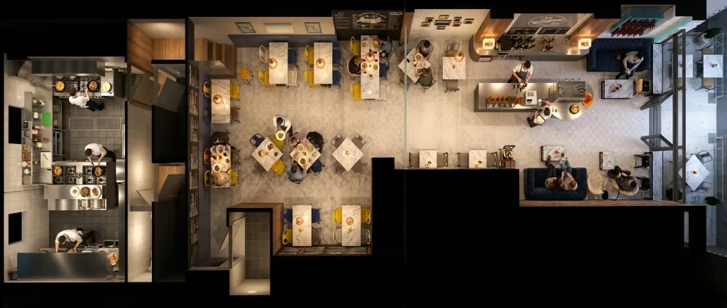 Broadway - Thorpe Bay - Restaurant - The broadway Kitchen plan CGI