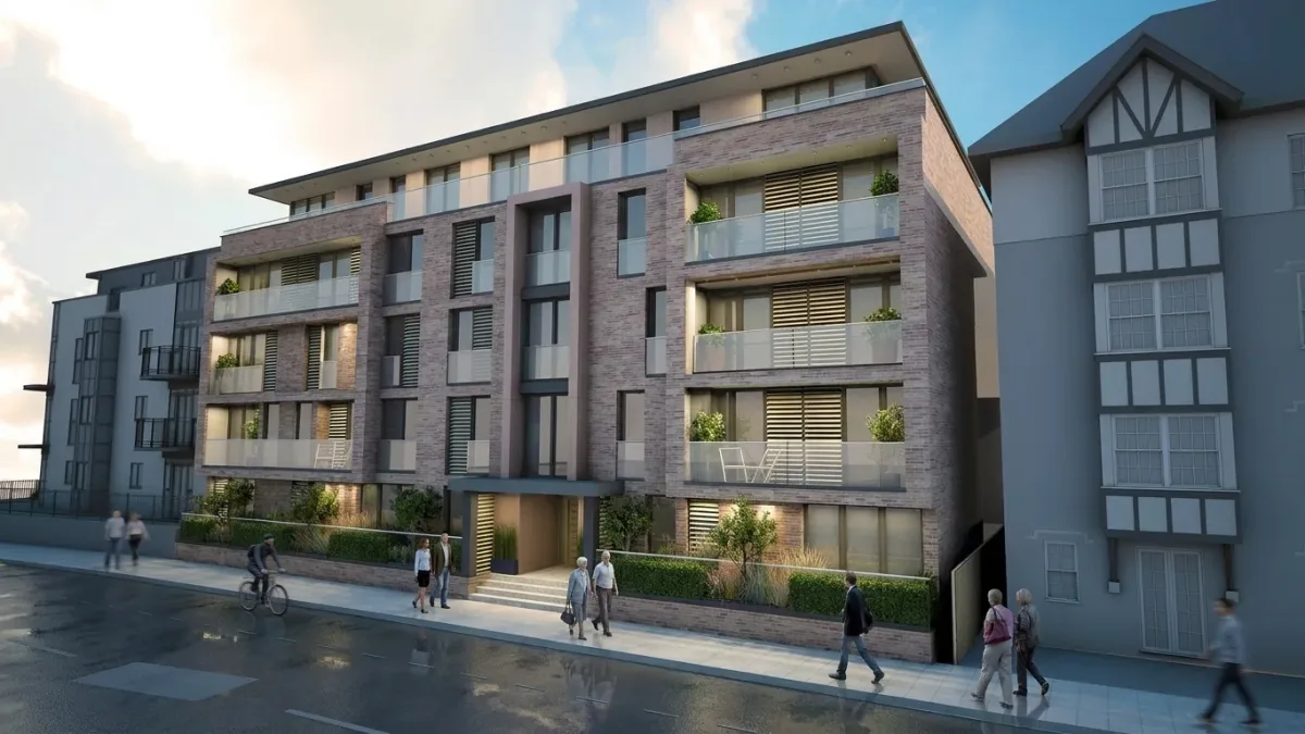 Corona - Leigh - Flats - Concept render CGI
