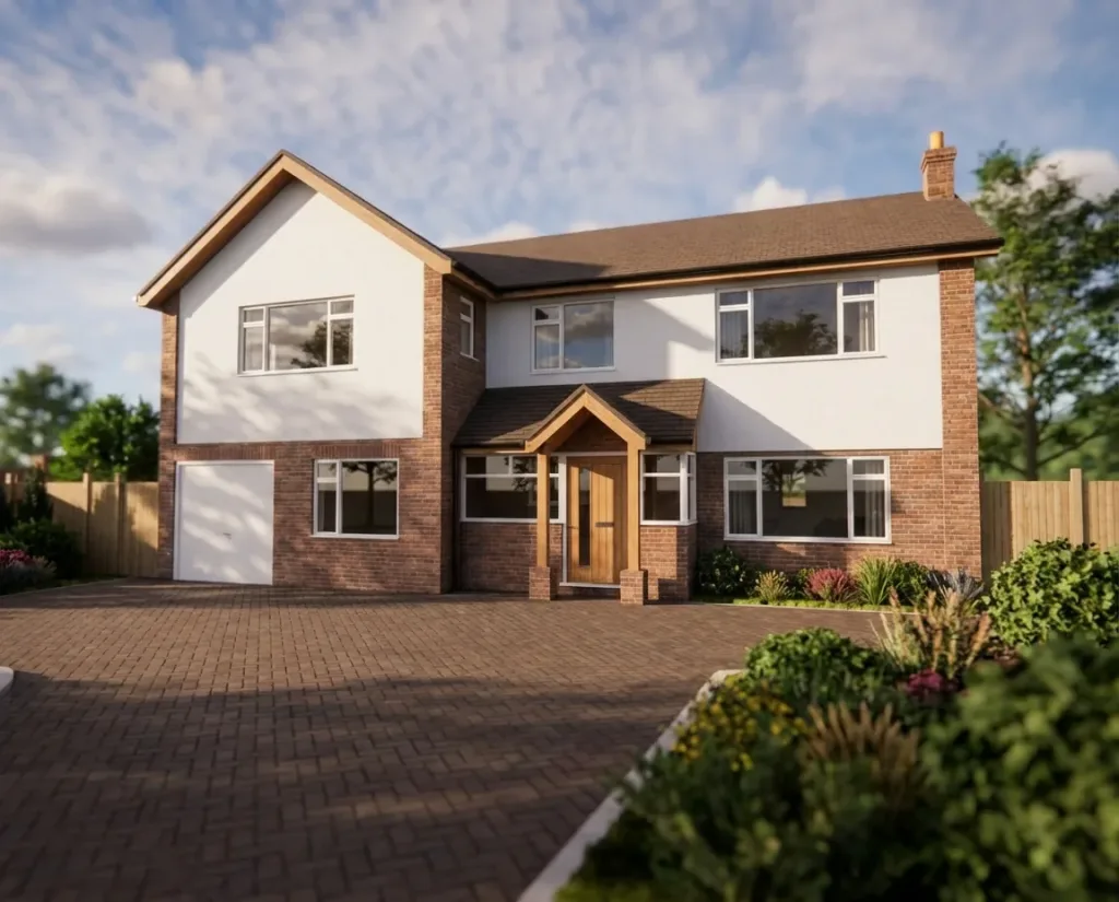 Loampits - Tonbridge, Kent - Residential Extension - External CGI Side Extension Gable Roof