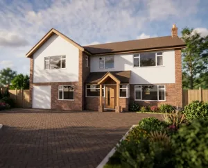 Loampits - Tonbridge, Kent - Residential Extension - External CGI Side Extension Gable Roof