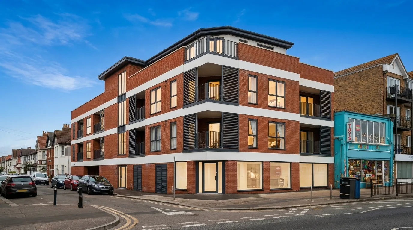 London Road - Leigh - Flats - New flats completed with commercial