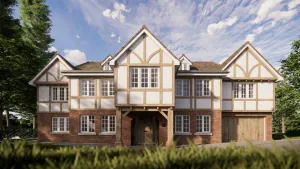 Springfield - Oxted - New Build - Front render tudor oak frame hero
