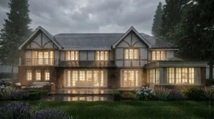 Springfield - Oxted - New Build - Rear view atmospheric CGI photorealistic
