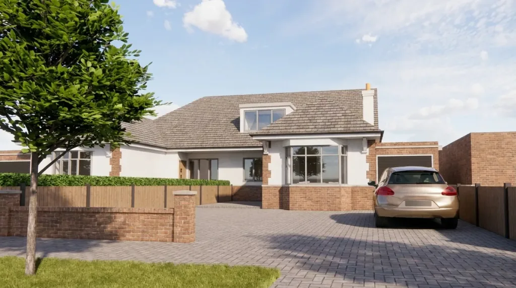 The Fairway - Leigh - Residential Extension - Front cgi realistic