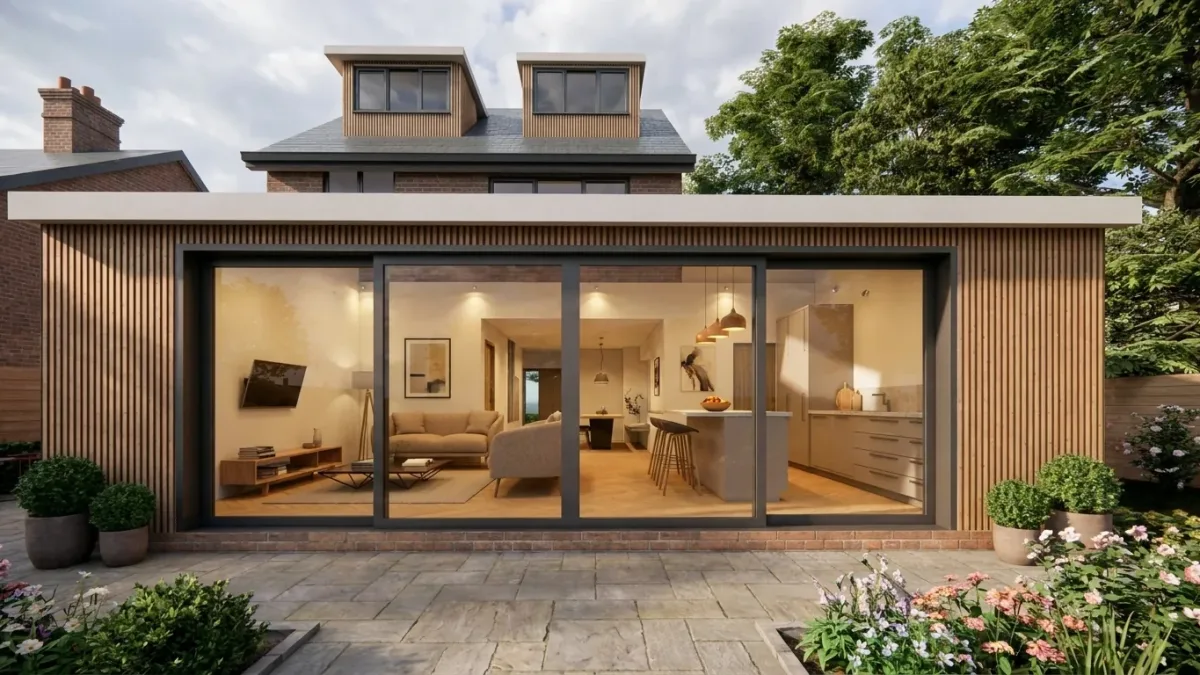 Tryfan - Chelmsford - Residential Extension - Modern rear extension timber cladding conservation area