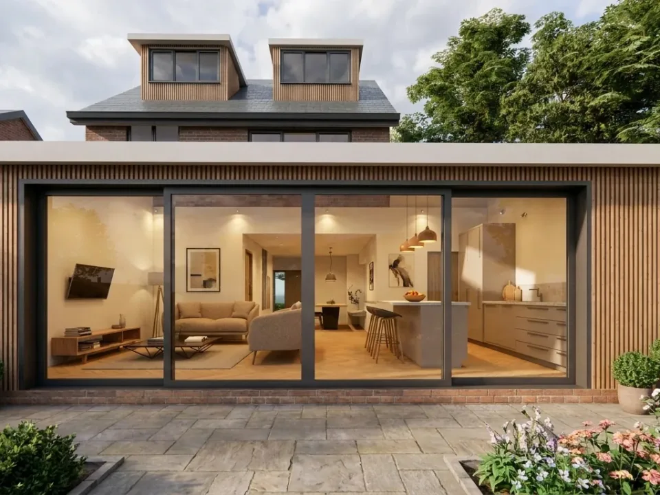 Tryfan - Chelmsford - Residential Extension - Modern rear extension timber cladding conservation area