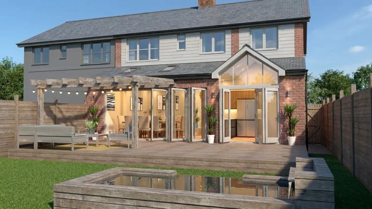 Westwood - Eastwood - Residential Extension - Rear extension with apex roof and pergola